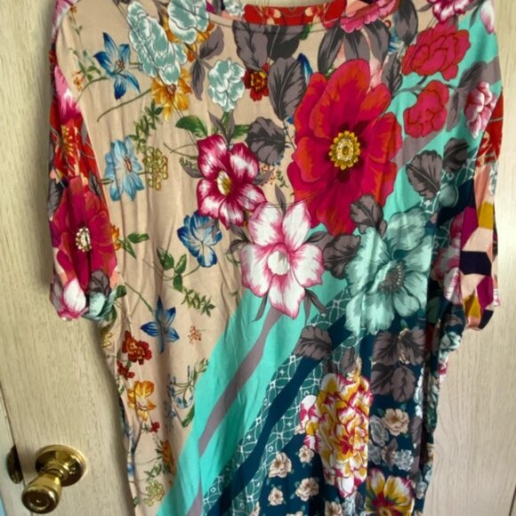 Johnny Was Nellie Favorite Bamboo V-Neck Shirt Sz XXL EUC - Picture 9 of 9